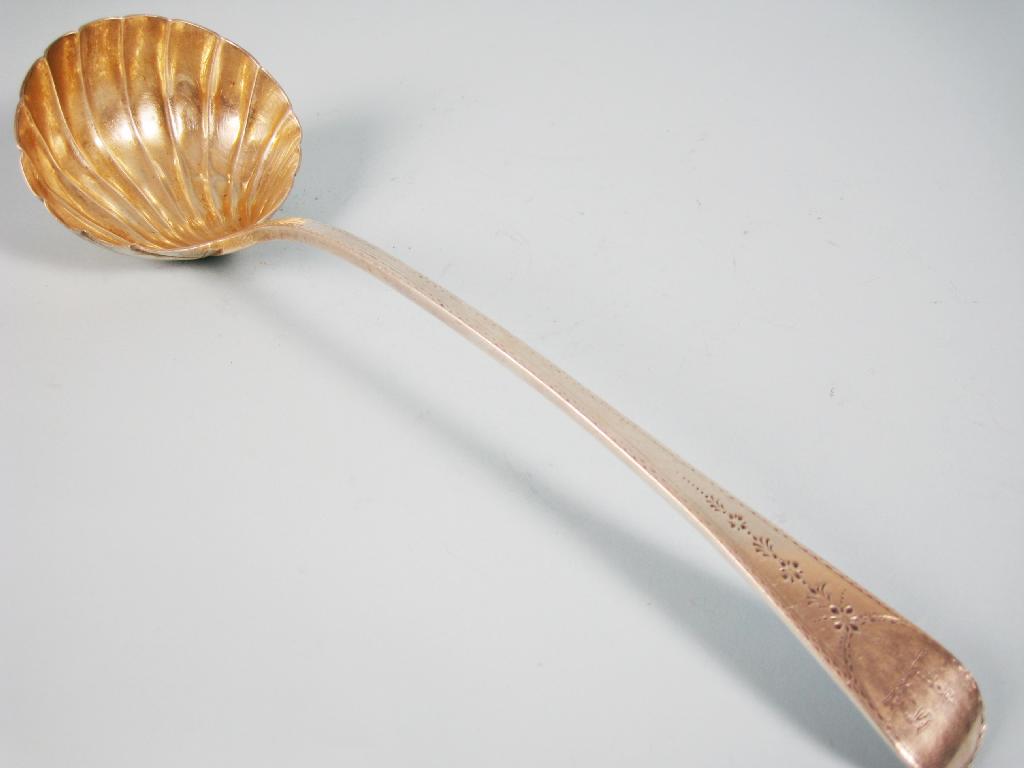 Appraisal: A Victorian Soup Ladle Old English pattern with scallop bowl