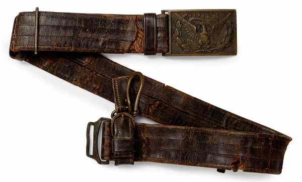 Appraisal: Civil War Leather Sword Belt Model Belt Plate Model belt