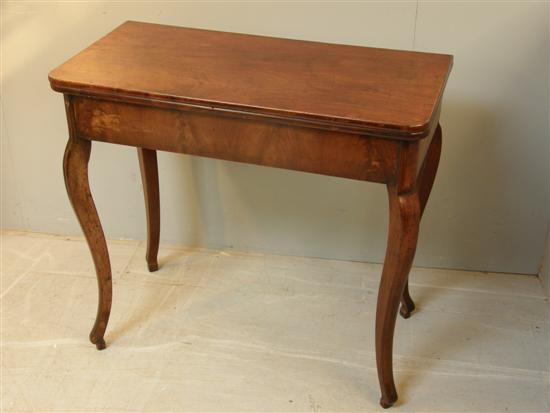 Appraisal: th century mahogany folding tea table on cabriole legs h