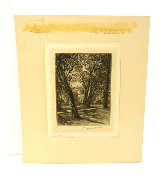 Appraisal: Sir Francis Seymour Haden British - Kensington Gardens c etching