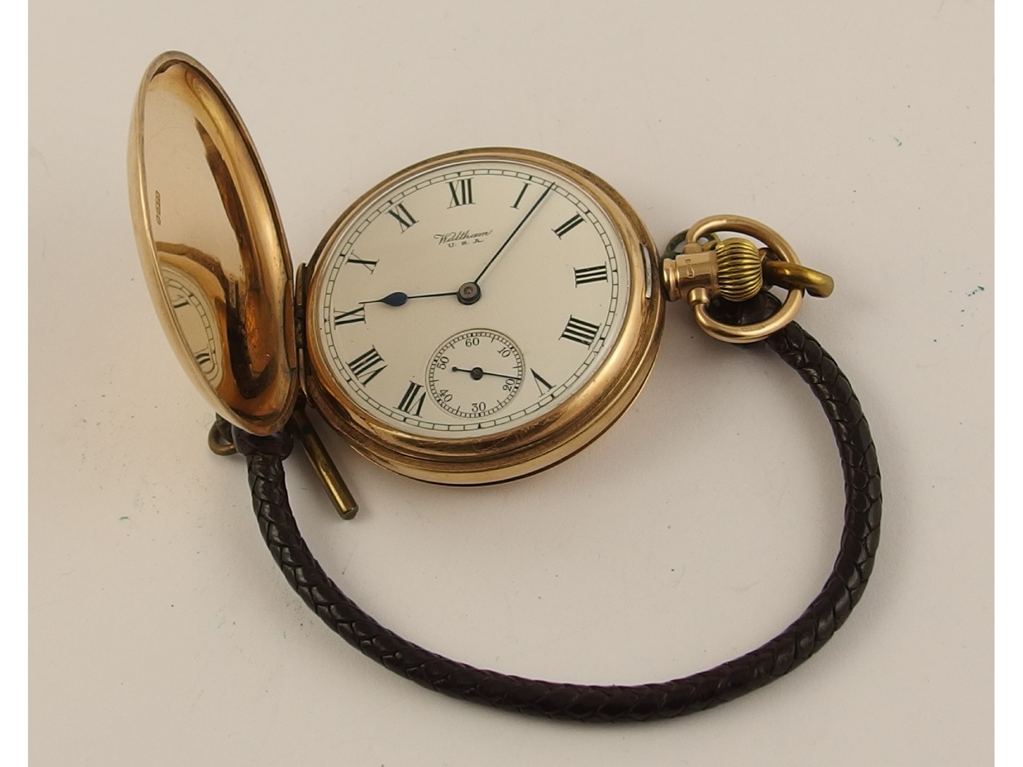 Appraisal: A ct gold Waltham pocket watch weight including mechanism gms