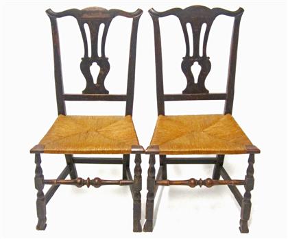 Appraisal: Pair of Queen Anne painted side chairs new england mid