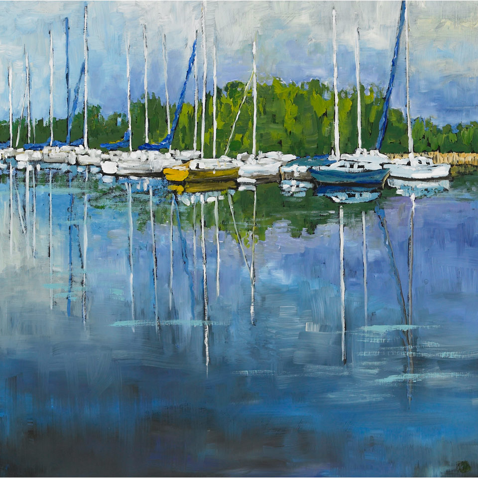 Appraisal: PHYLLIS ANDERSON MARINA II oil on board x cm x