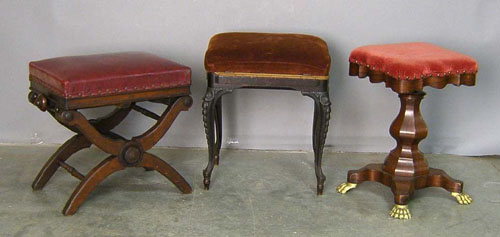 Appraisal: Three Victorian stools