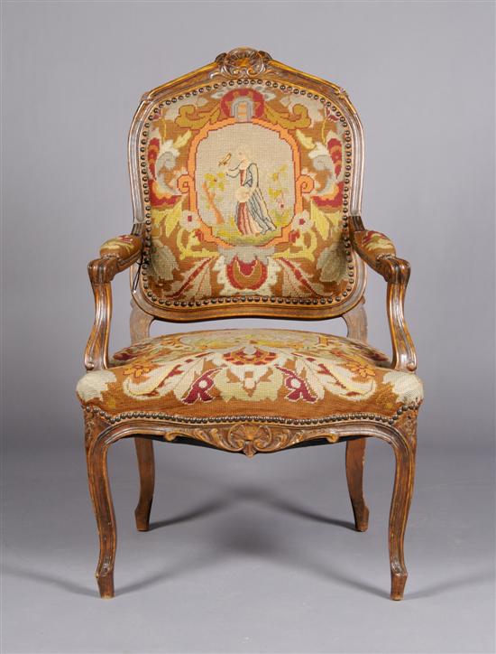 Appraisal: A Louis XV Style Fauteuil Height x width x depth