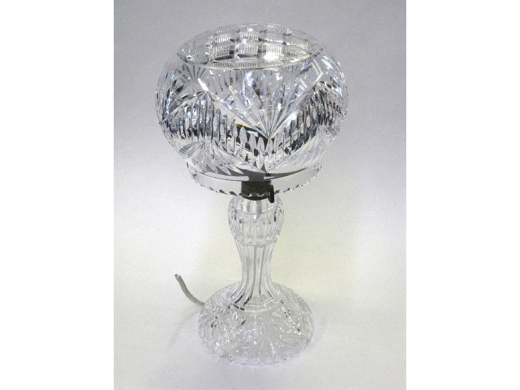 Appraisal: Cut glass table lamp