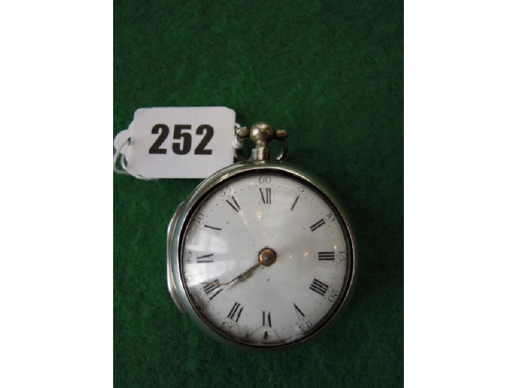 Appraisal: A Georgian silver pear cased pocket watch with verge escapement