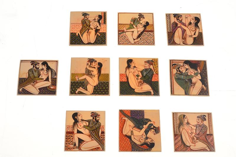 Appraisal: A COLLECTION OF TEN INDIAN EROTIC MINIATURES TH CENTURY hand