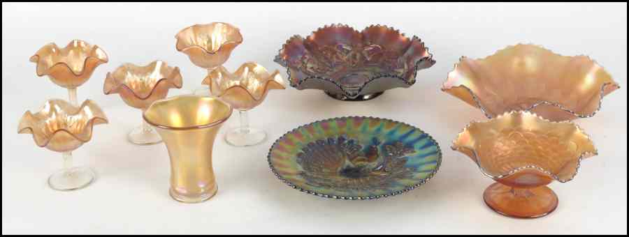 Appraisal: SET OF FIVE CARNIVAL GLASS SHERBET CUPS Together with four