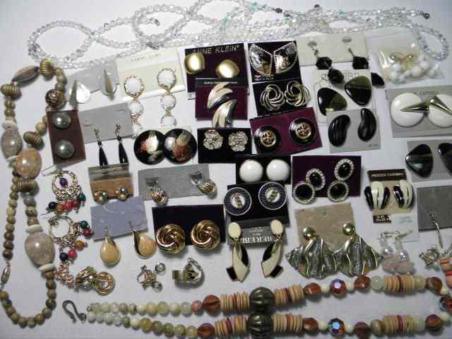 Appraisal: Tray lot of costume jewelry Mostly earrings with faux diamond