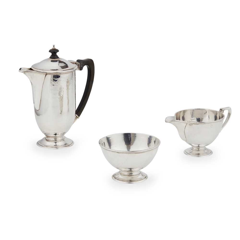 Appraisal: GUILD OF HANDICRAFT PART COFFEE SERVICE LONDON - silver comprising