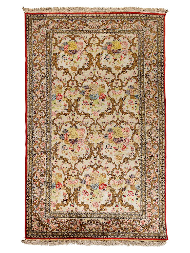 Appraisal: A Tabriz Silk Rug feet inches x feet i A