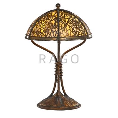 Appraisal: RIVIERE STUDIOS LAMP Brass overlay New York x Condition Report