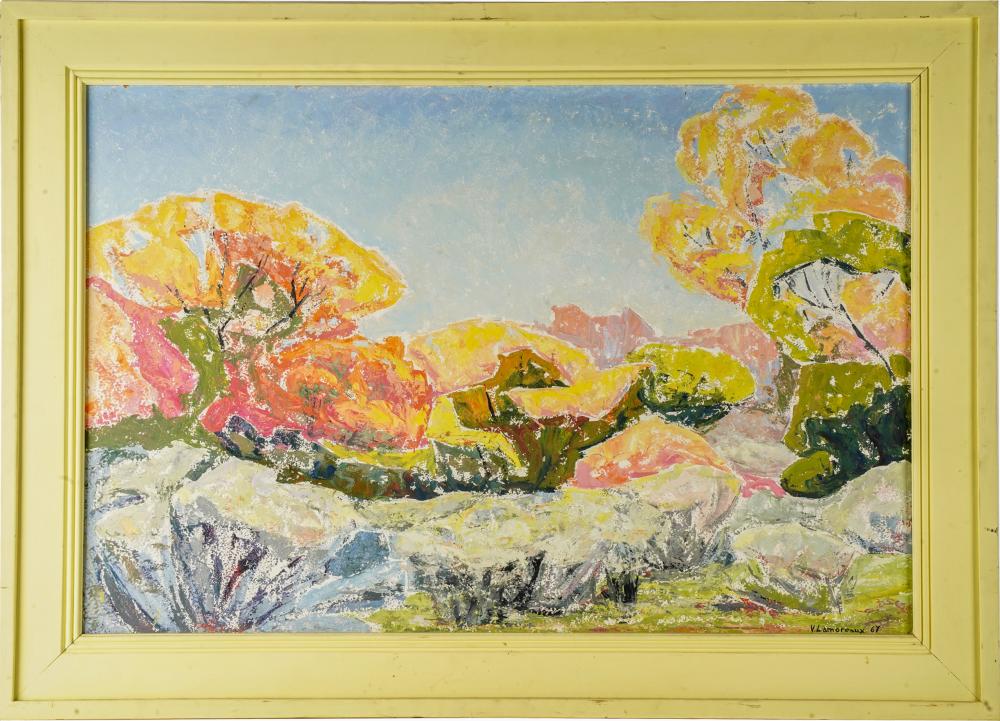 Appraisal: LAMOREAUX SOUTHWEST LANDSCAPE oil on board signed and dated lower