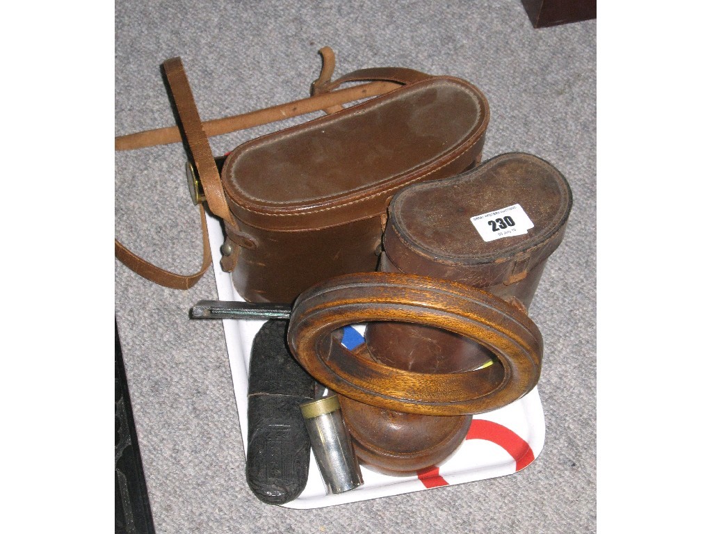 Appraisal: Tray lot of miscellania - binoculars telescope etc