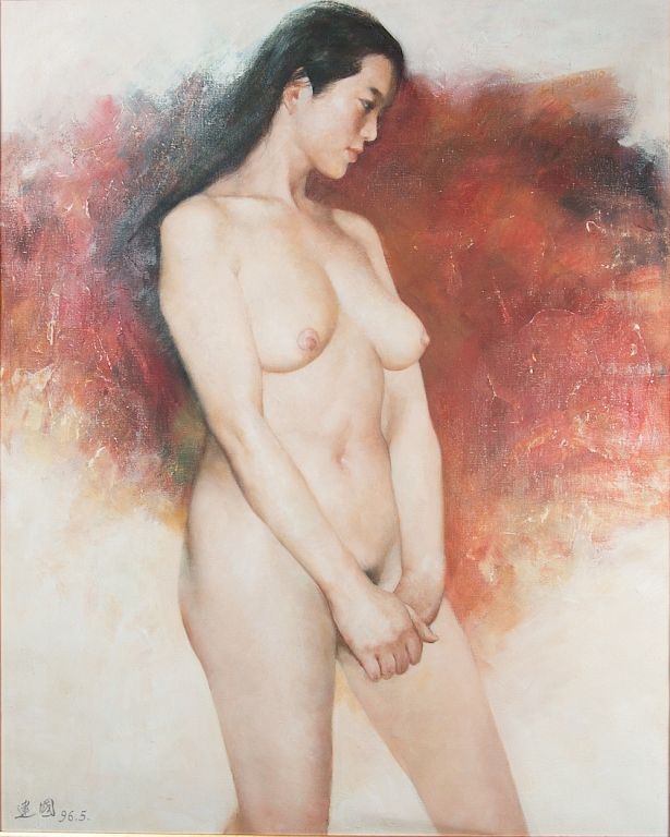 Appraisal: LI JIANGUO - PAINTING Nude lady signed Li Jianguo oil