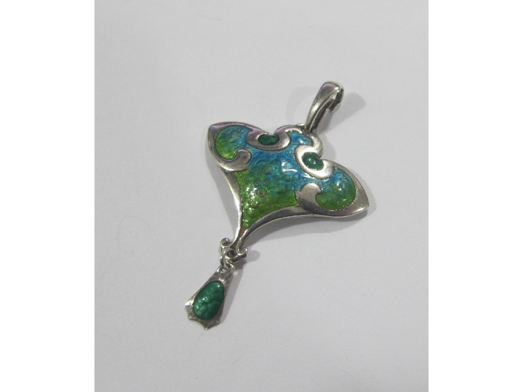 Appraisal: An Art Nouveau silver and enamel pendant Schaverien Eastmead Birmingham