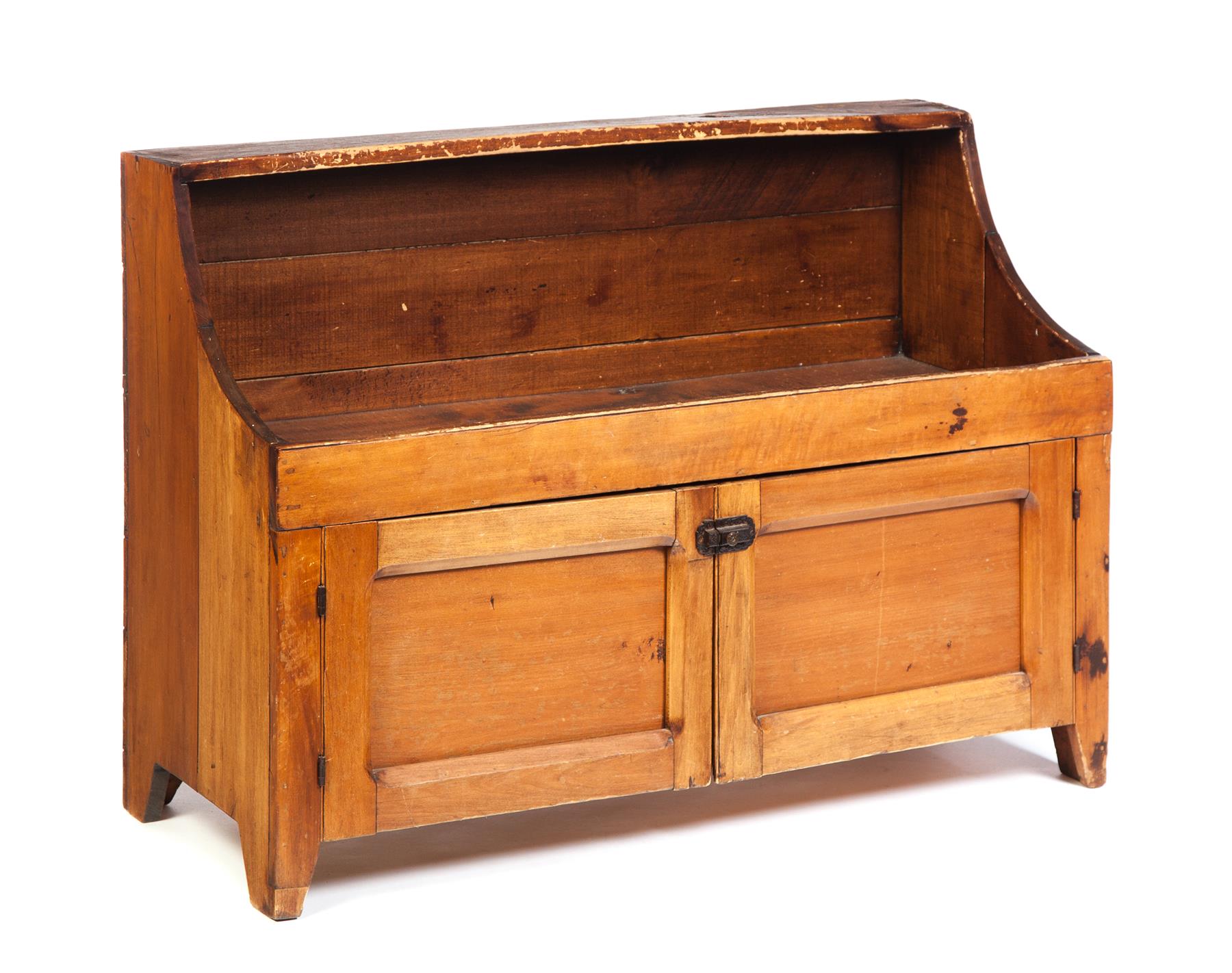 Appraisal: BUCKET BENCH WITH LOWER TWO-DOOR CABINET American th quarter- th