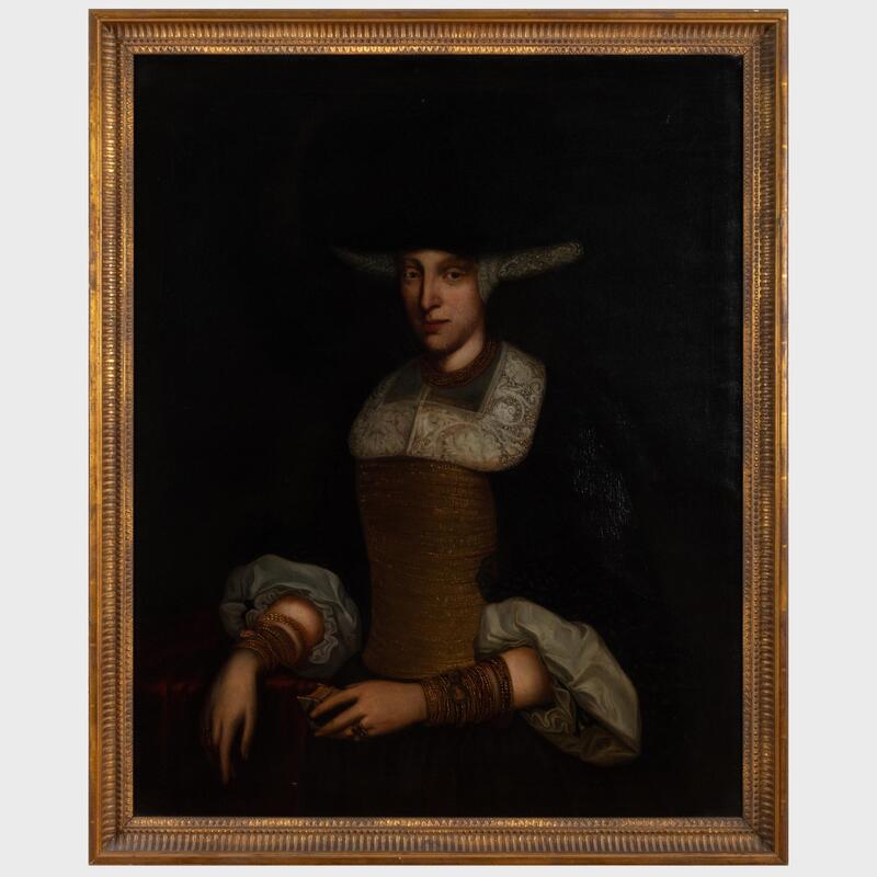 Appraisal: Northern European School Portrait of a Lady in a Hat