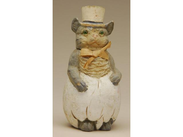 Appraisal: Cat with Top Hat Emerging from Egg Candy Container Germany