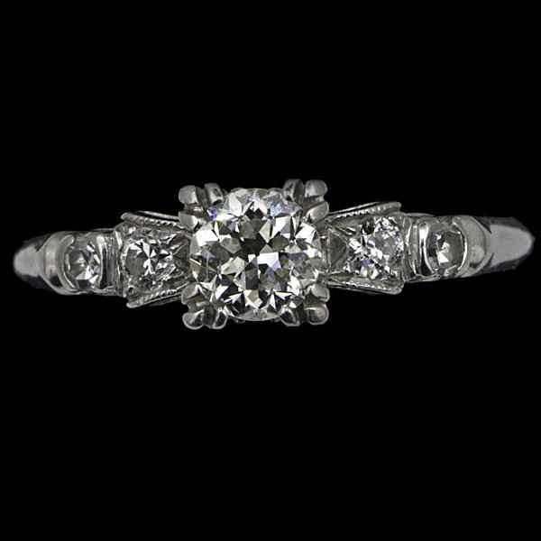 Appraisal: Vintage Platinum Engagement Ring Platinum and diamond engagement ring containing