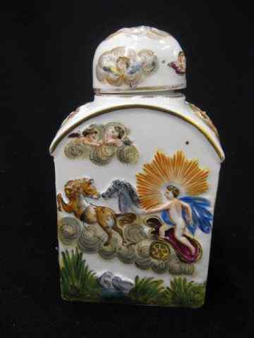 Appraisal: Capodimonte Porcelain Tea Caddy with nudes cherubs more th century