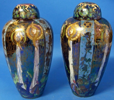 Appraisal: A pair of Wedgwood Fairyland Lustre Malfrey pots and covers