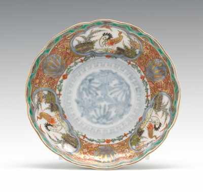 Appraisal: Small Chinese Porcelain Dish with Blue Underglaze and Polychrome A