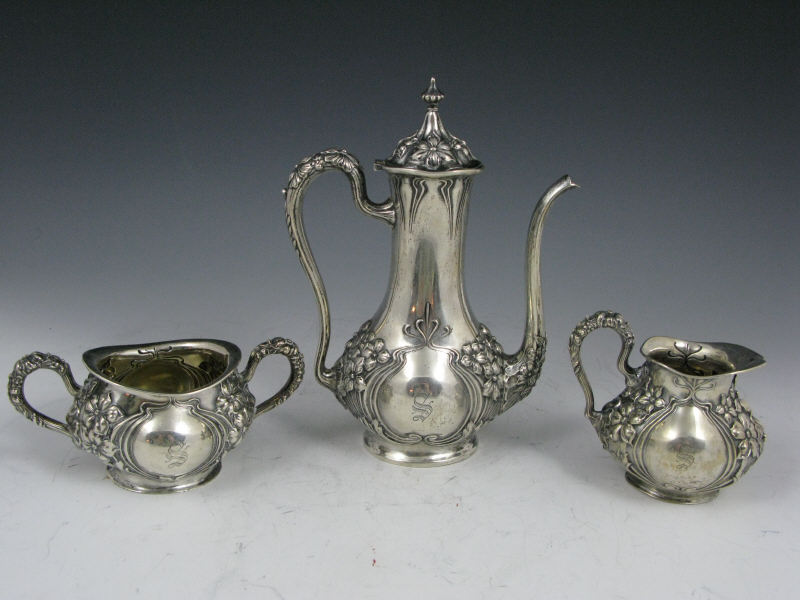 Appraisal: Art Nouveau Sterling Demitasse Set by Webster ca pieces including