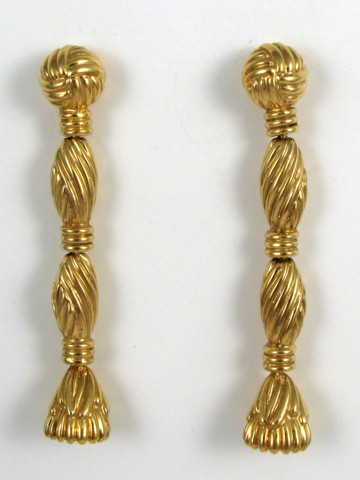 Appraisal: PAIR OF TIFFANY CO EARRINGS both k yellow gold and