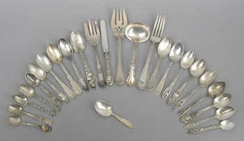 Appraisal: A Mixed Lot of Sterling Silver Utensils and Souvenir Spoons