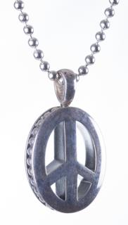 Appraisal: Sterling Lagos Peace Sign Pendant Sterling silver cutout oval peace