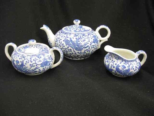 Appraisal: pc Japanese Porcelain Tea Set phoenix decor excellent