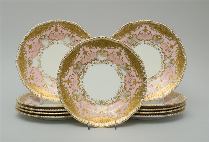 Appraisal: SET OF ELEVEN COALPORT PORCELAIN DESSERT PLATES Retailed by Gilman