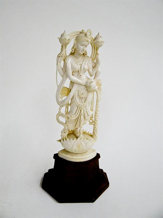 Appraisal: IVORY GODDESS Asian st half- th century Finely carved four-armed