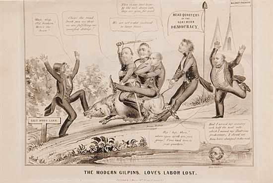 Appraisal: Rare American political caricature lithographs by Robinson Baillie circa -