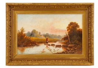 Appraisal: Hudson River School Crossing the River th C American School