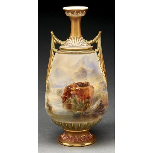 Appraisal: A Royal Worcester vase painted by John Stinton signed with