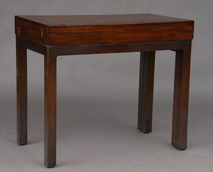 Appraisal: GEORGE III MAHOGANY BAGATELLE BOARD ON LATER STAND The rectangular