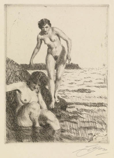 Appraisal: ANDERS ZORN On Hemso Island Etching x mm x inches