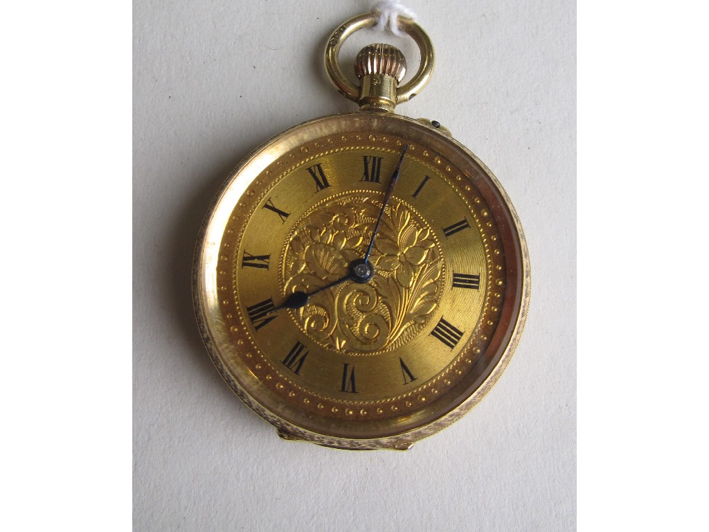 Appraisal: Eighteen carat gold cased fob watch