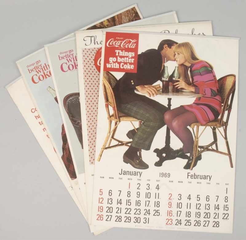 Appraisal: Lot of Coca-Cola s Calendars Description Includes and All are