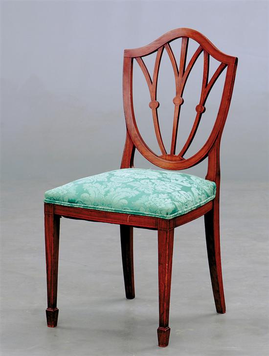 Appraisal: English Hepplewhite style mahogany side chair late th century serpentine