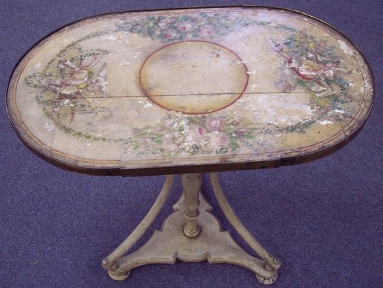 Appraisal: An Italian painted and decorated tray top table cm wide