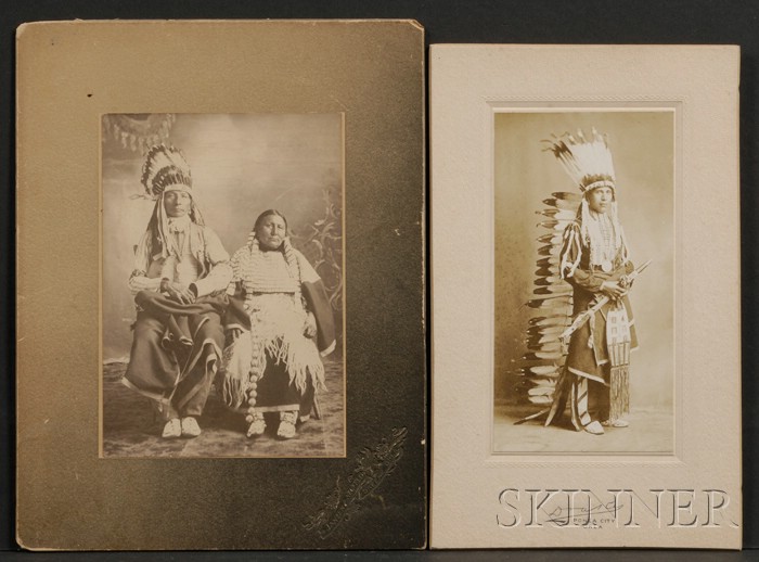 Appraisal: Two Photographs of American Indians the first marked Drasky Ponca