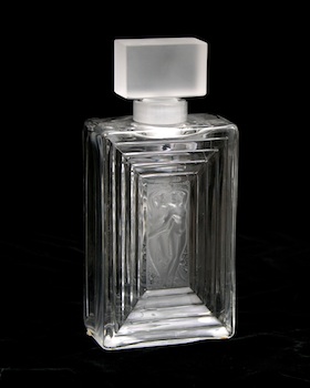 Appraisal: A Lalique Art Deco Style Nudes Perfume Bottle Molded clear