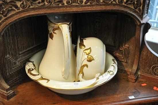 Appraisal: A THREE PIECE VICTORIAN STYLE WASH-STAND SET