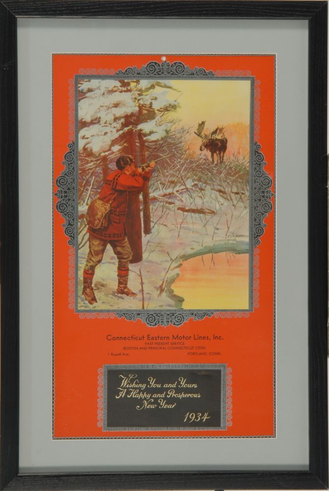 Appraisal: FRAMED ADVERTISING CALENDAR From the Connecticut Eastern Motor Lines Inc