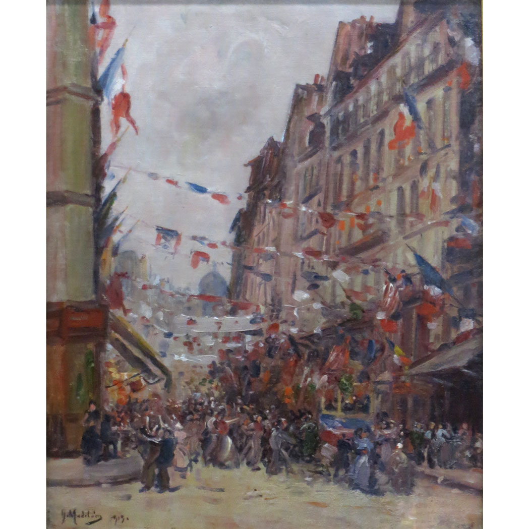 Appraisal: Gustave Madelain French - Bastile Day Signed G Madelain and