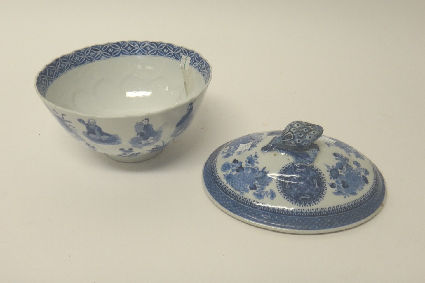 Appraisal: A Chinese blue and white bowl Kangxi the exterior moulded